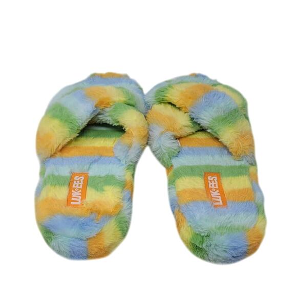 Muk Luks Luk*Ees Flip Flop Multi-Color Slippers Large 9/10 NWOT - Picture 3 of 5